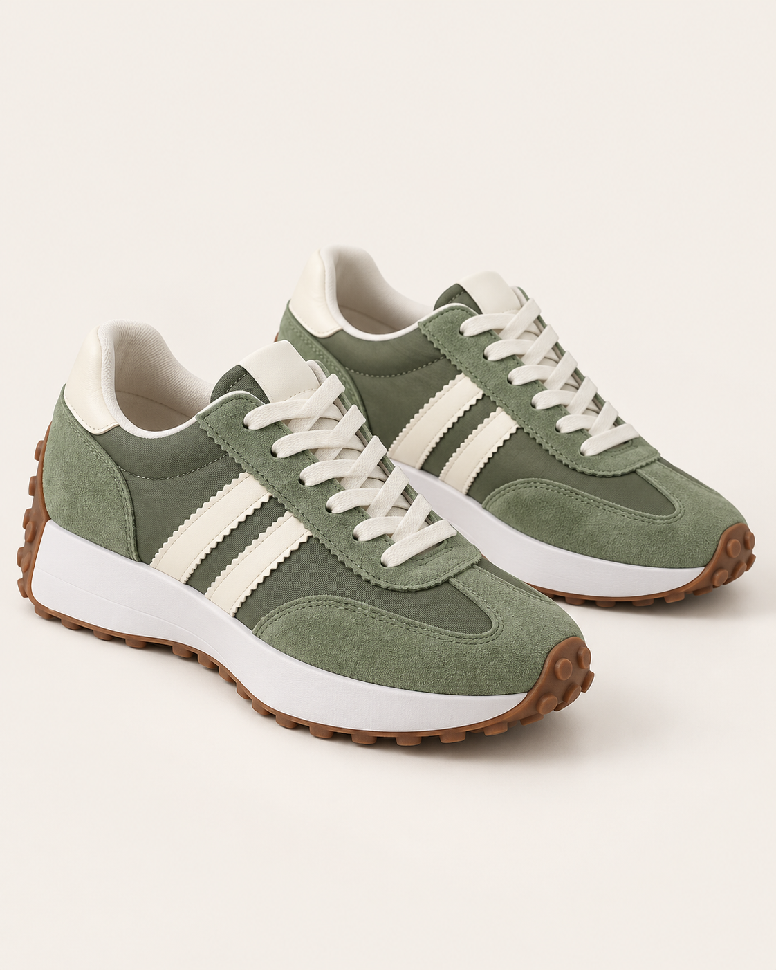 Women's Retro Suede Panel Trainers