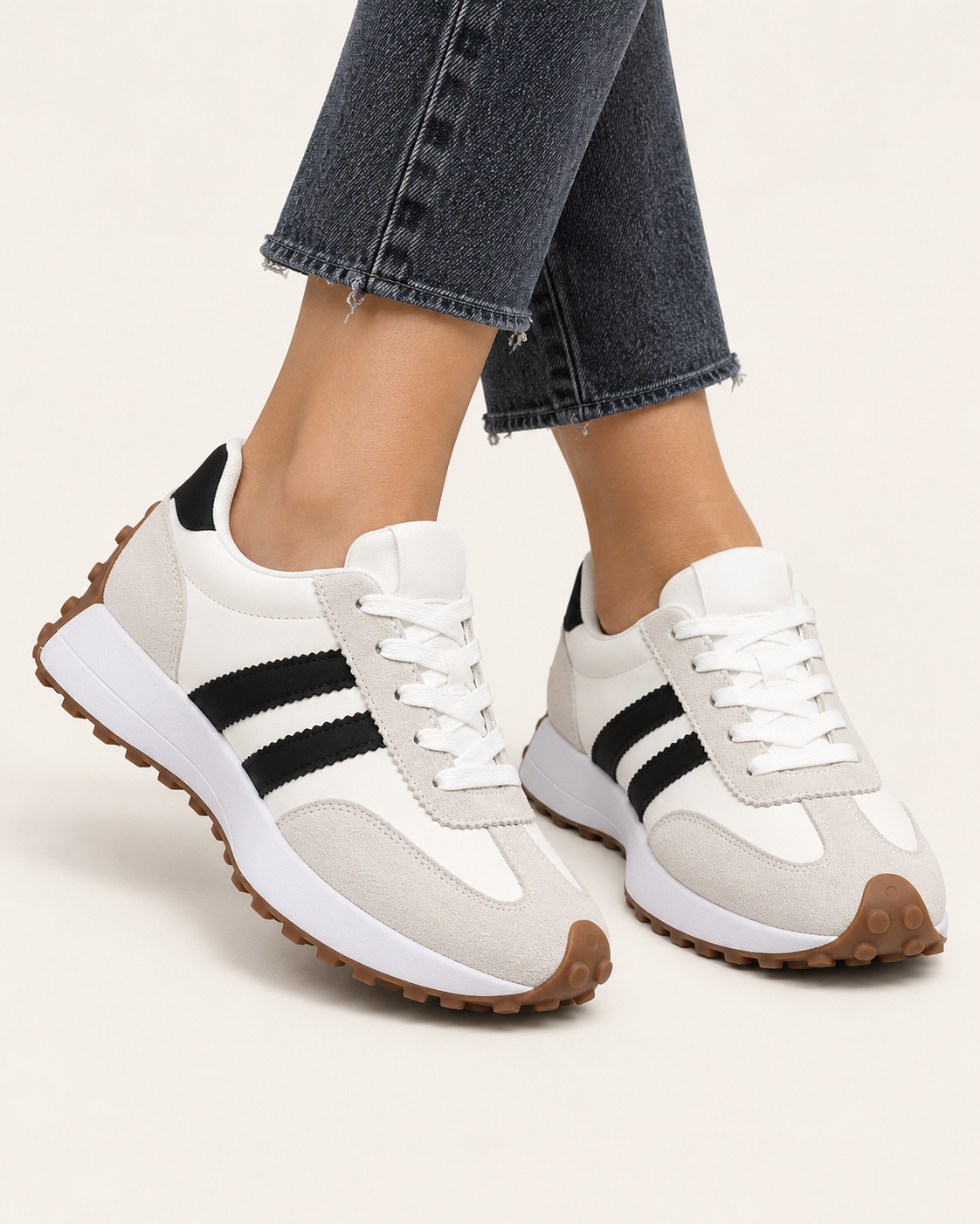 Women's Retro Suede Panel Trainers