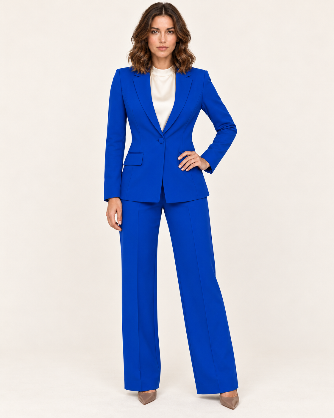 Women's Single Button Blazer Trouser Suit