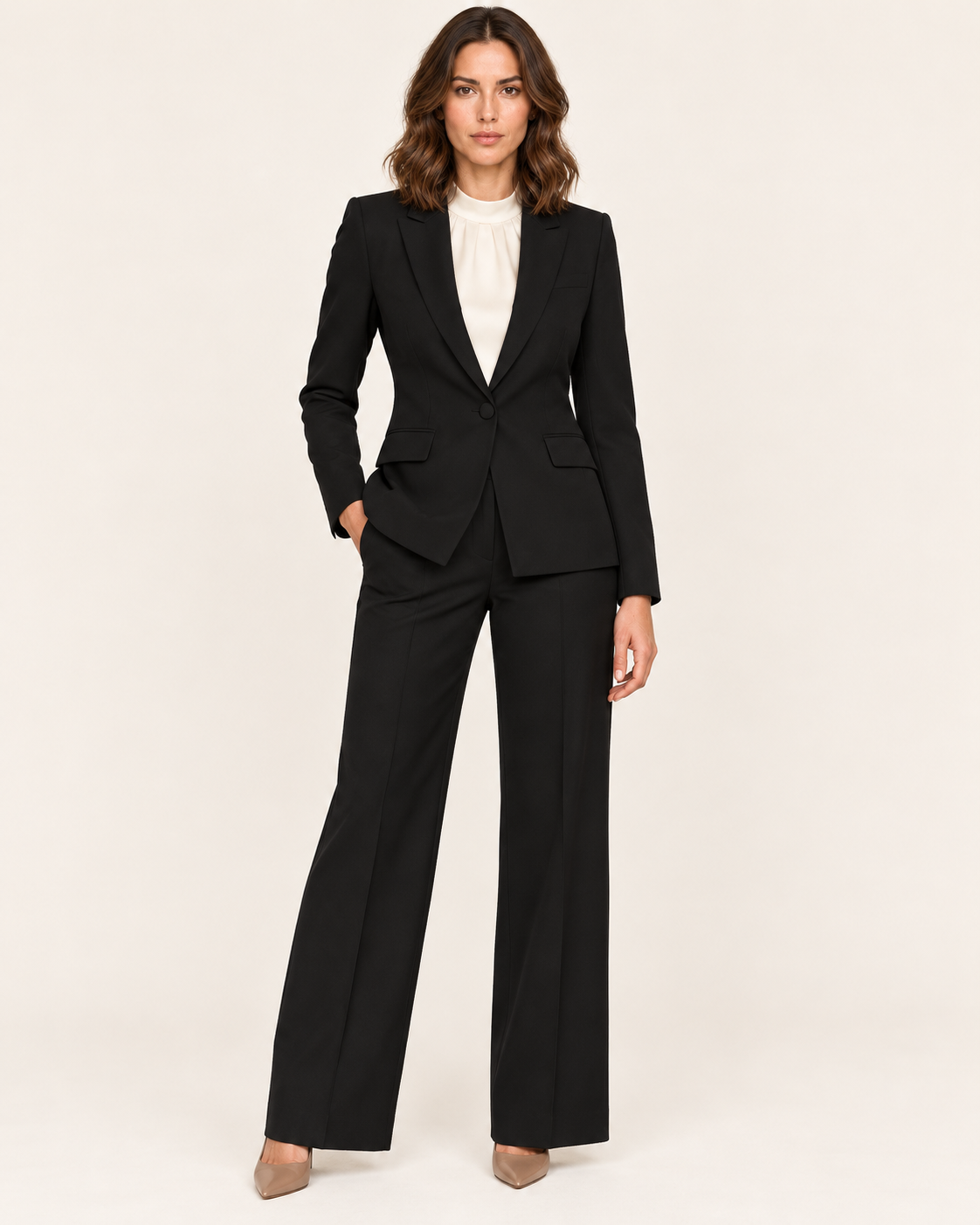 Women's Single Button Blazer Trouser Suit