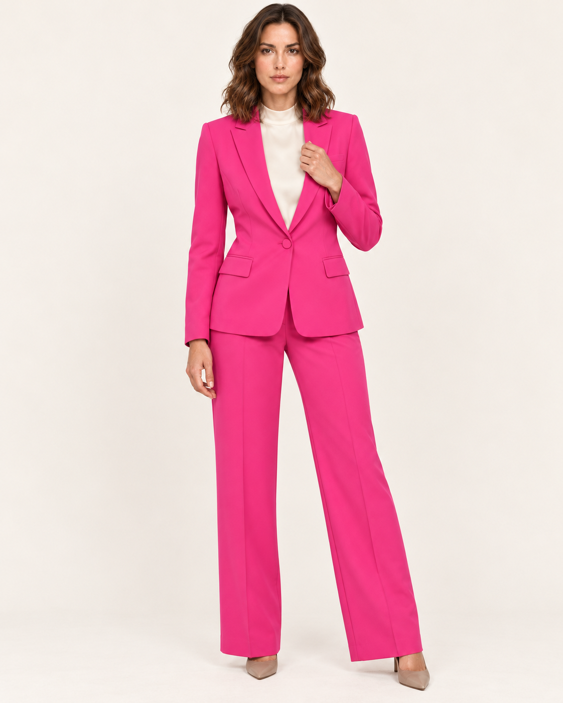 Women's Single Button Blazer Trouser Suit