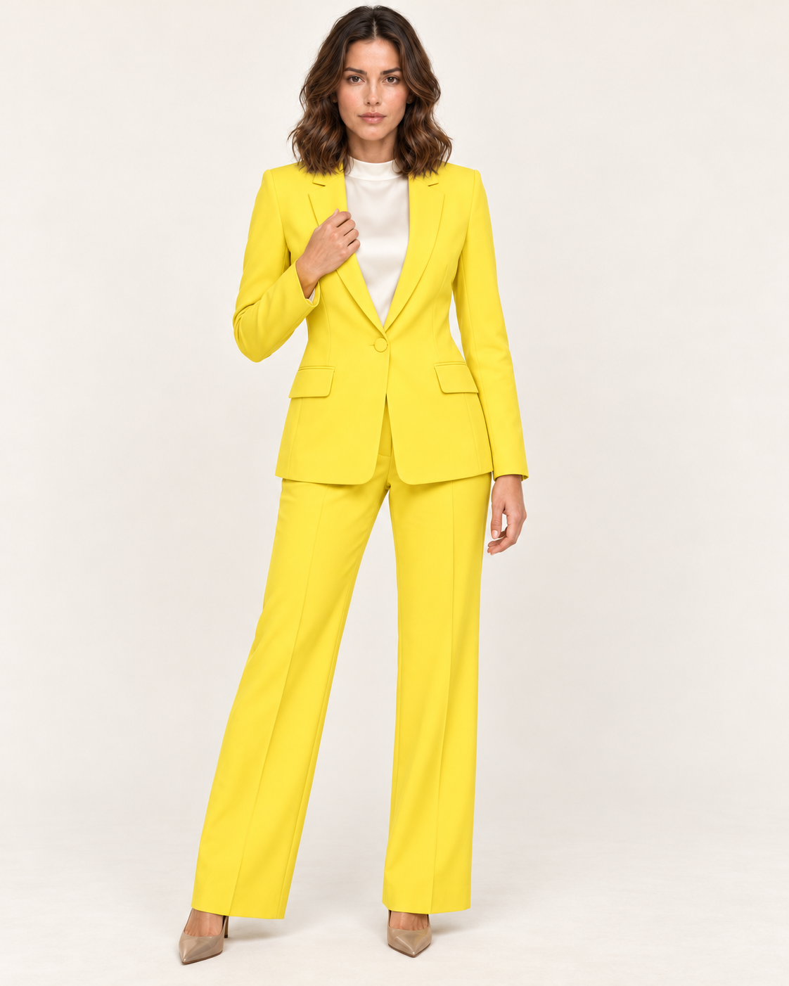 Women's Single Button Blazer Trouser Suit