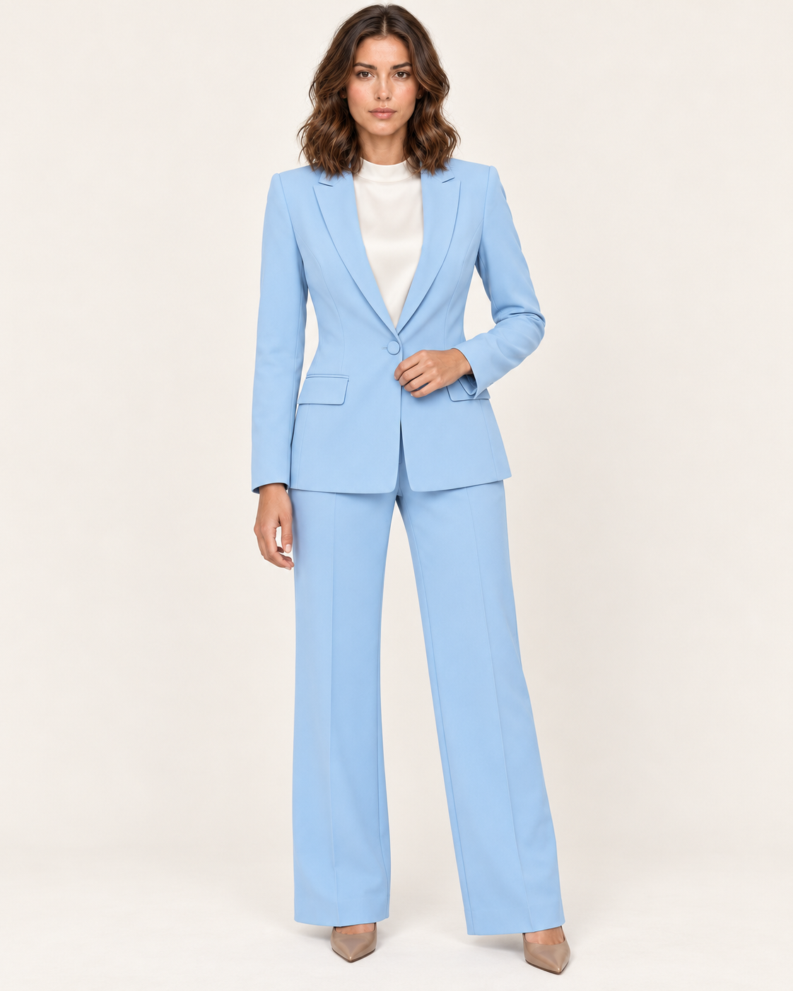 Women's Single Button Blazer Trouser Suit