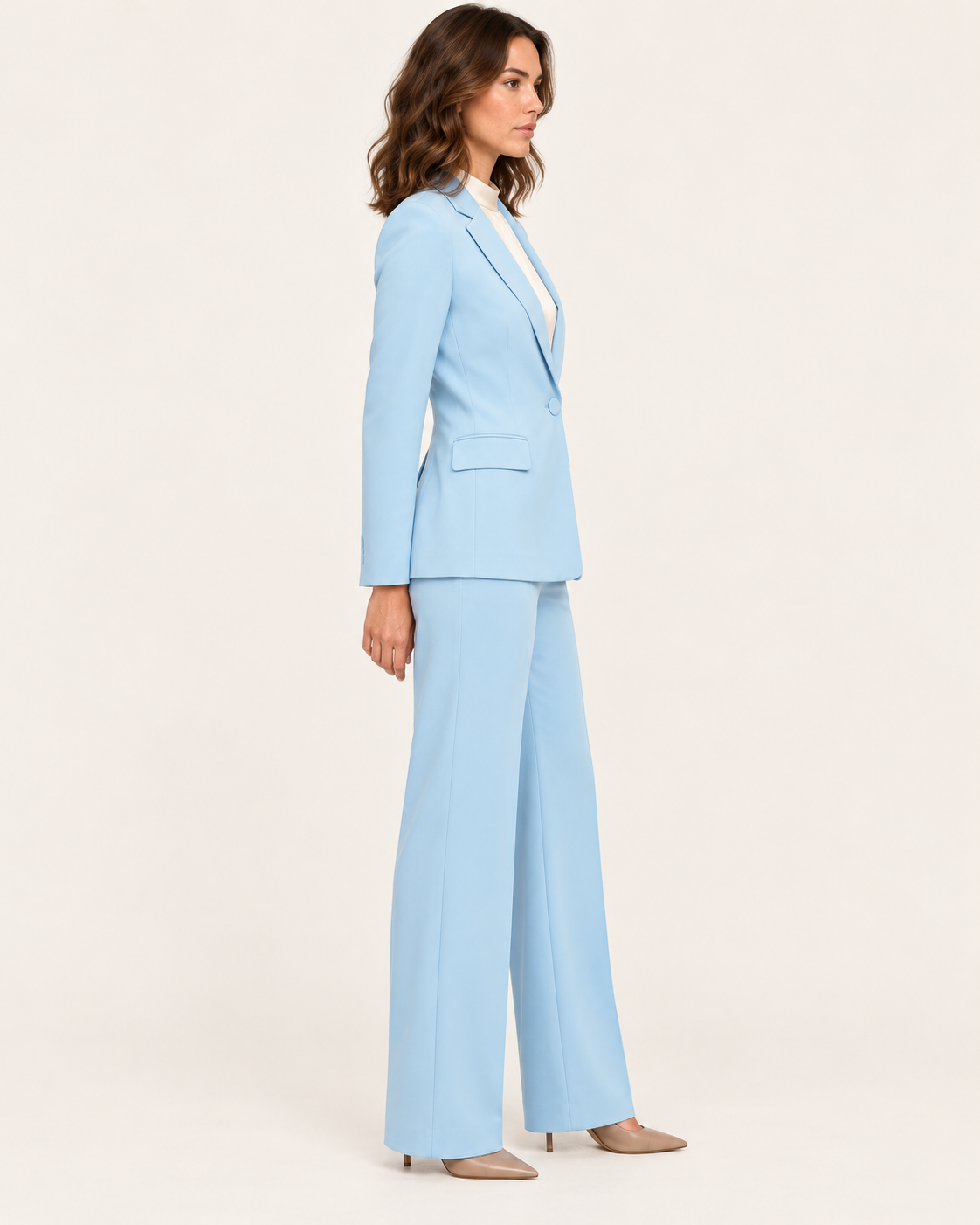 Women's Single Button Blazer Trouser Suit