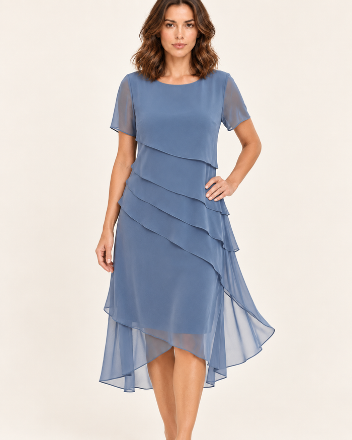 Women's Tiered Chiffon Midi Dress