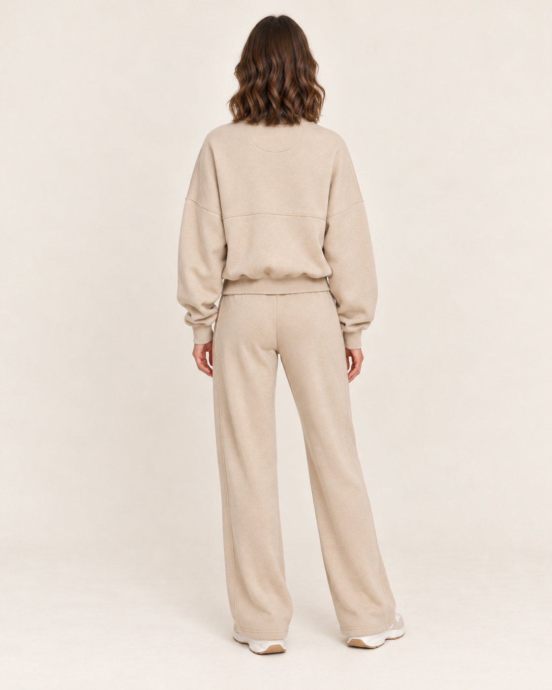 Women's Tracksuit Set with Zip Bomber Jacket and Wide Leg Joggers