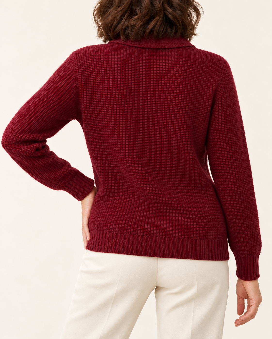 Women's Waffle Knit Collared Cardigan