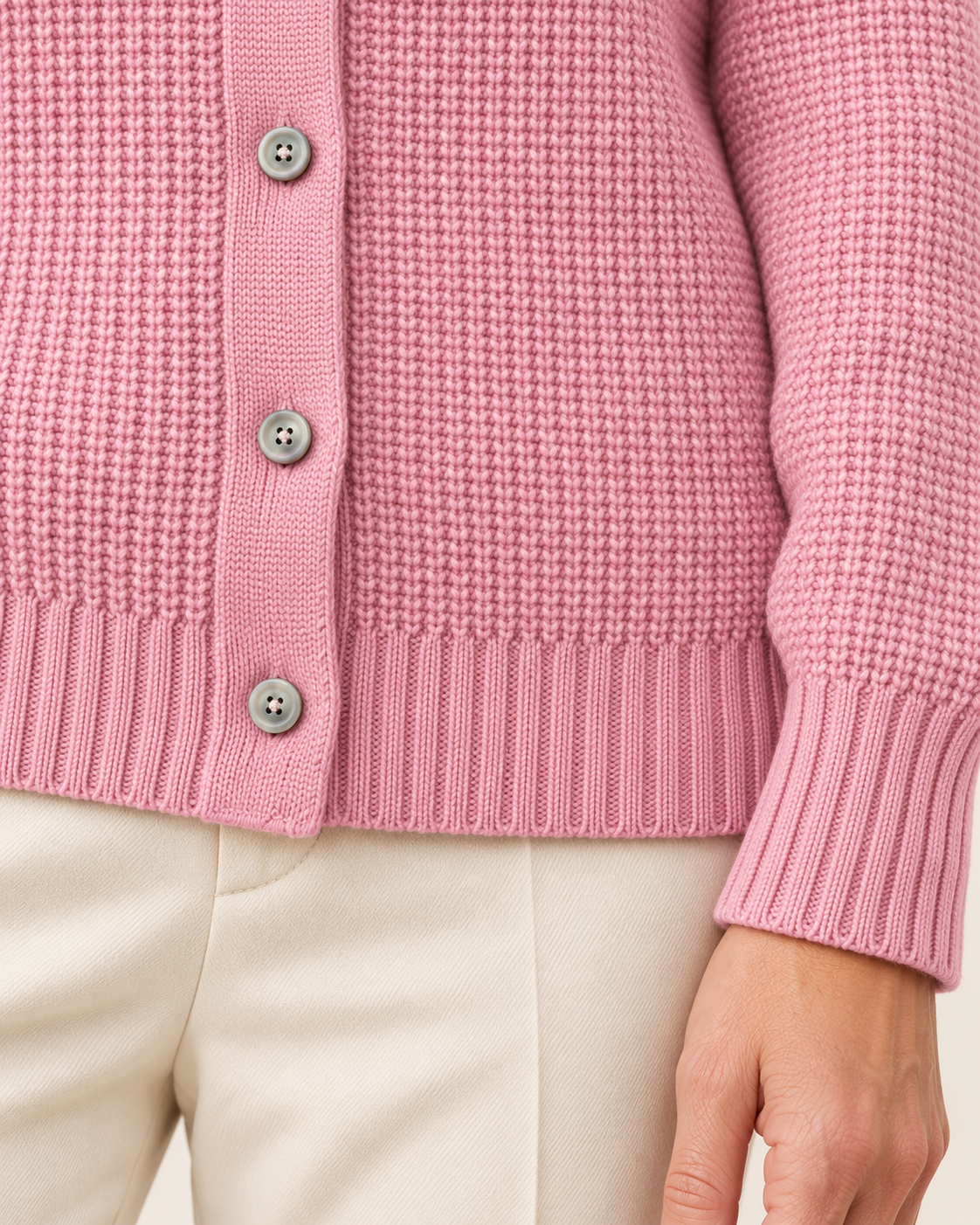 Women's Waffle Knit Collared Cardigan