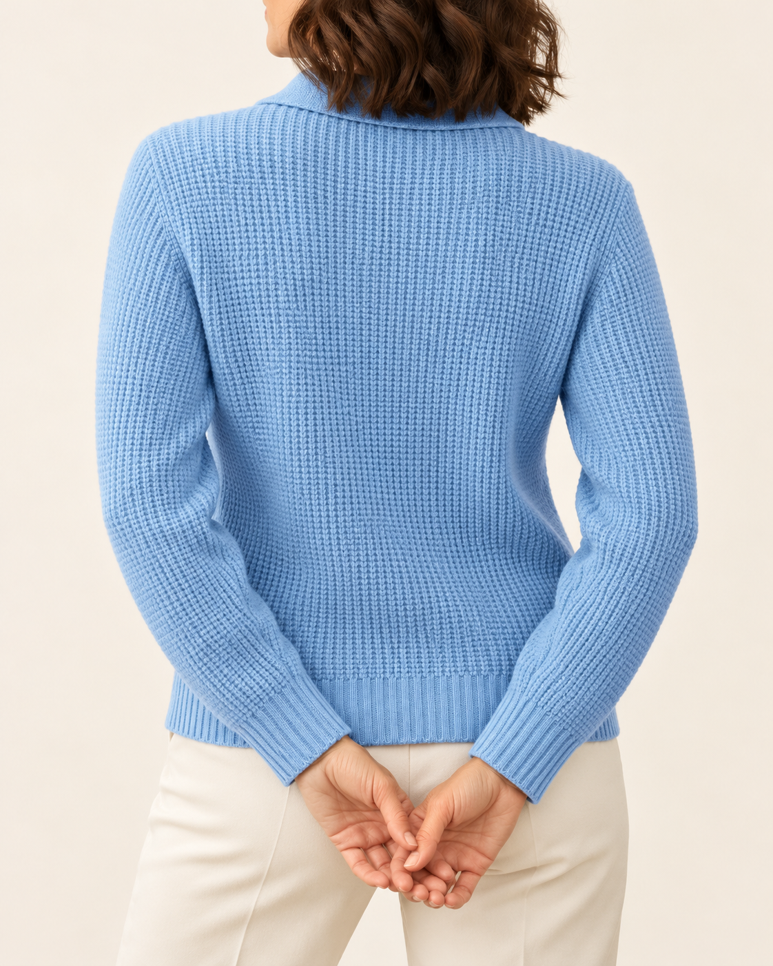 Women's Waffle Knit Collared Cardigan