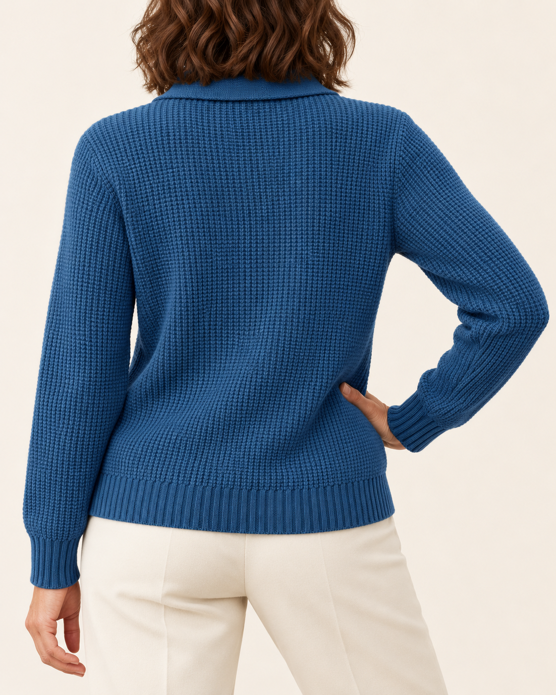 Women's Waffle Knit Collared Cardigan