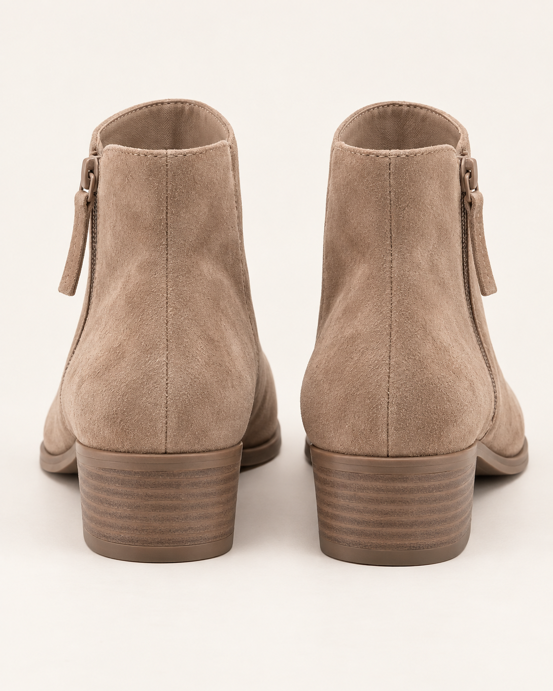 Women's Wide Fit Suede Look Ankle Boots with Side Zip and Block Heel