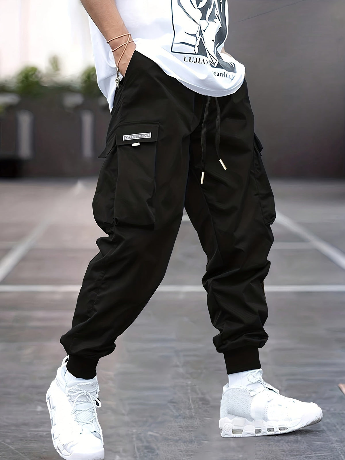 Men's Cargo Jogger Pants Cuffed Ankle Relaxed Fit Utility Style Everyday