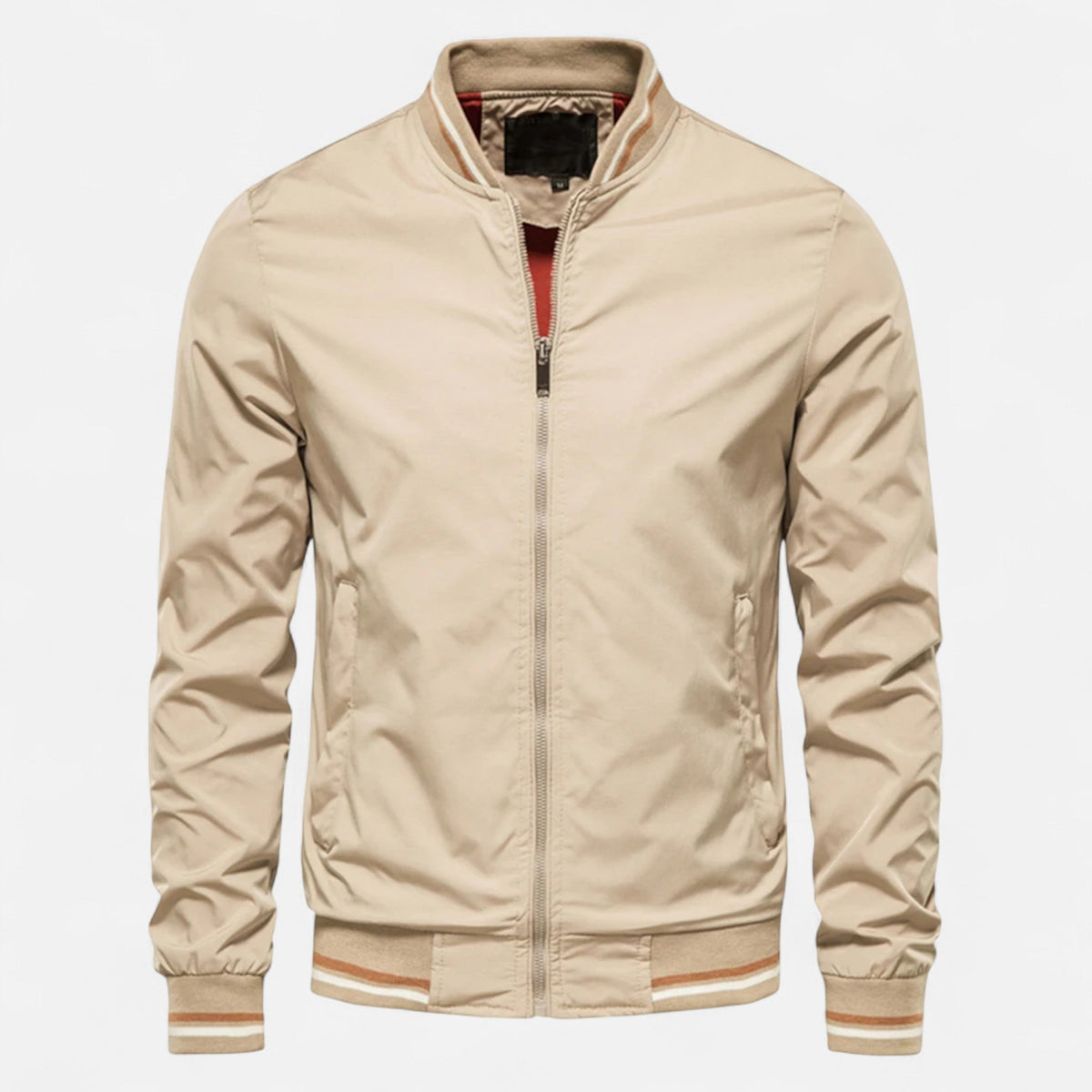 Men's Slim Fit Bomber Jacket Lightweight Zip Closure Casual Everyday Wear