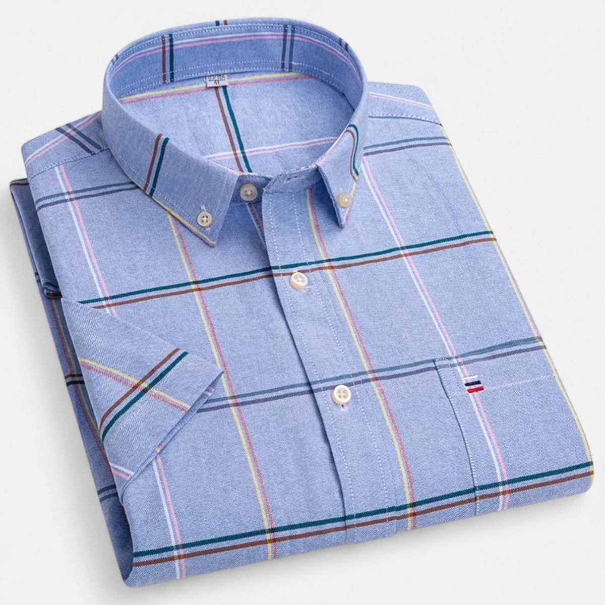 Men's Oxford Short-Sleeve Shirt Classic Fit Button-Down Casual Summer