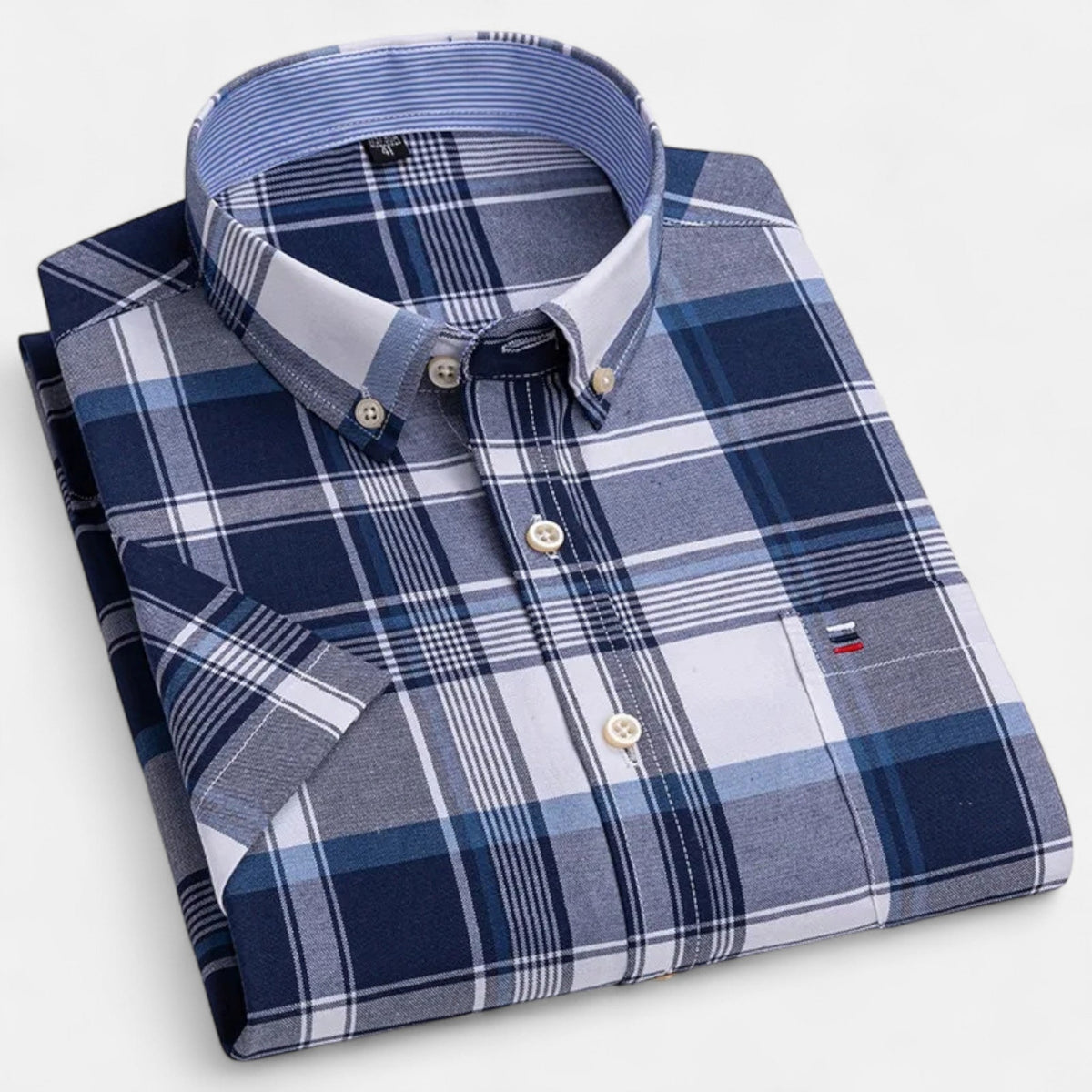 Men's Oxford Short-Sleeve Shirt Classic Fit Button-Down Casual Summer