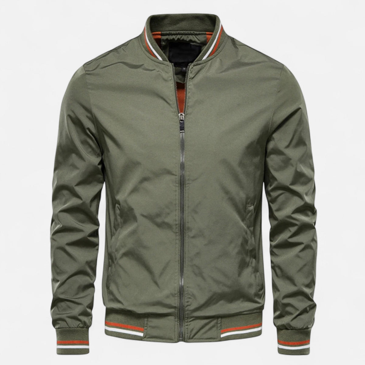 Men's Slim Fit Bomber Jacket Lightweight Zip Closure Casual Everyday Wear