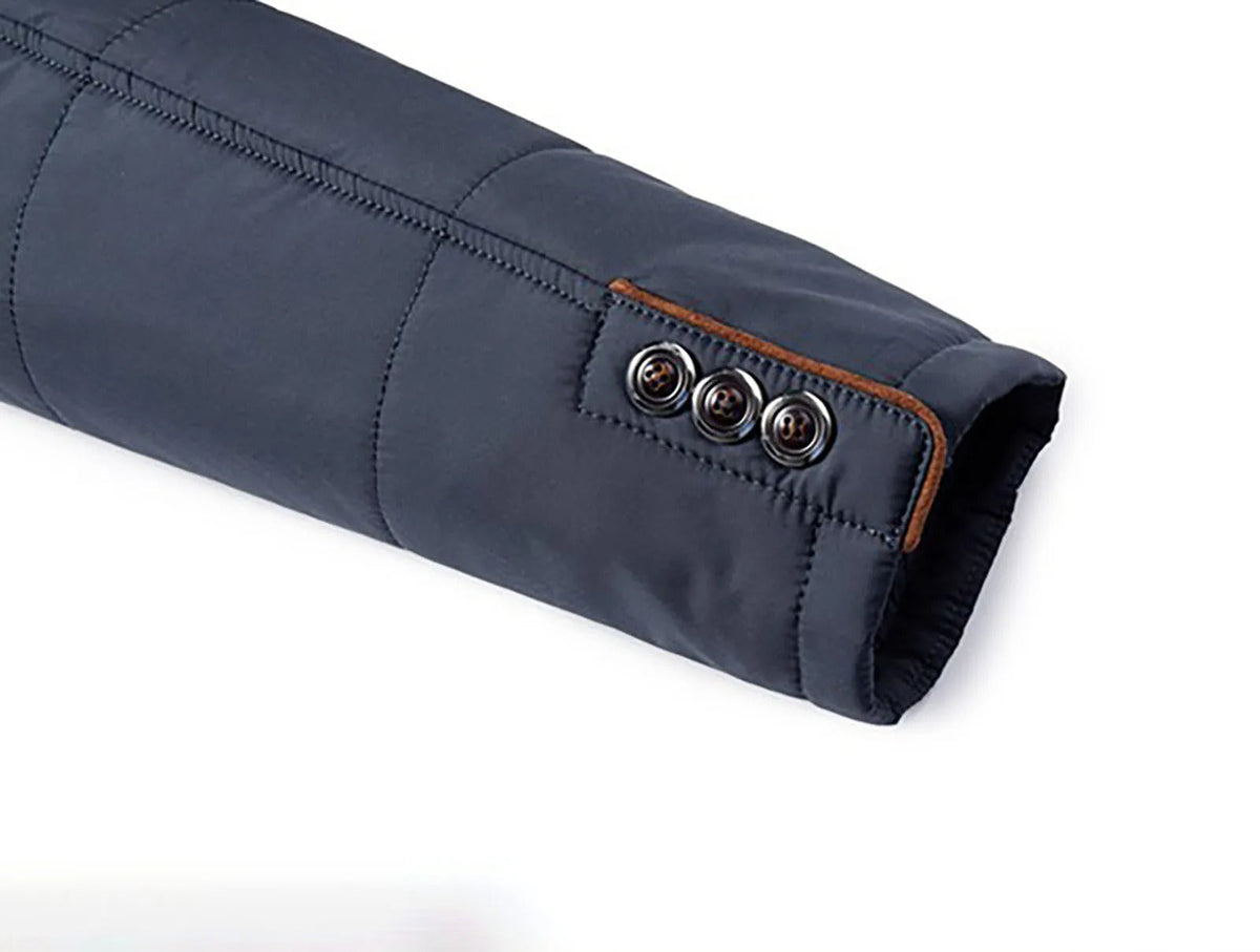 Men's Quilted Winter Jacket Classic Fit Layered Smart-Casual Autumn Style