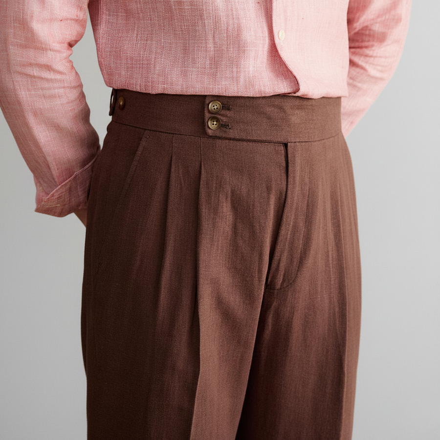 Men's Tailored Cropped Trousers Straight Leg Smart-Casual Everyday Wear