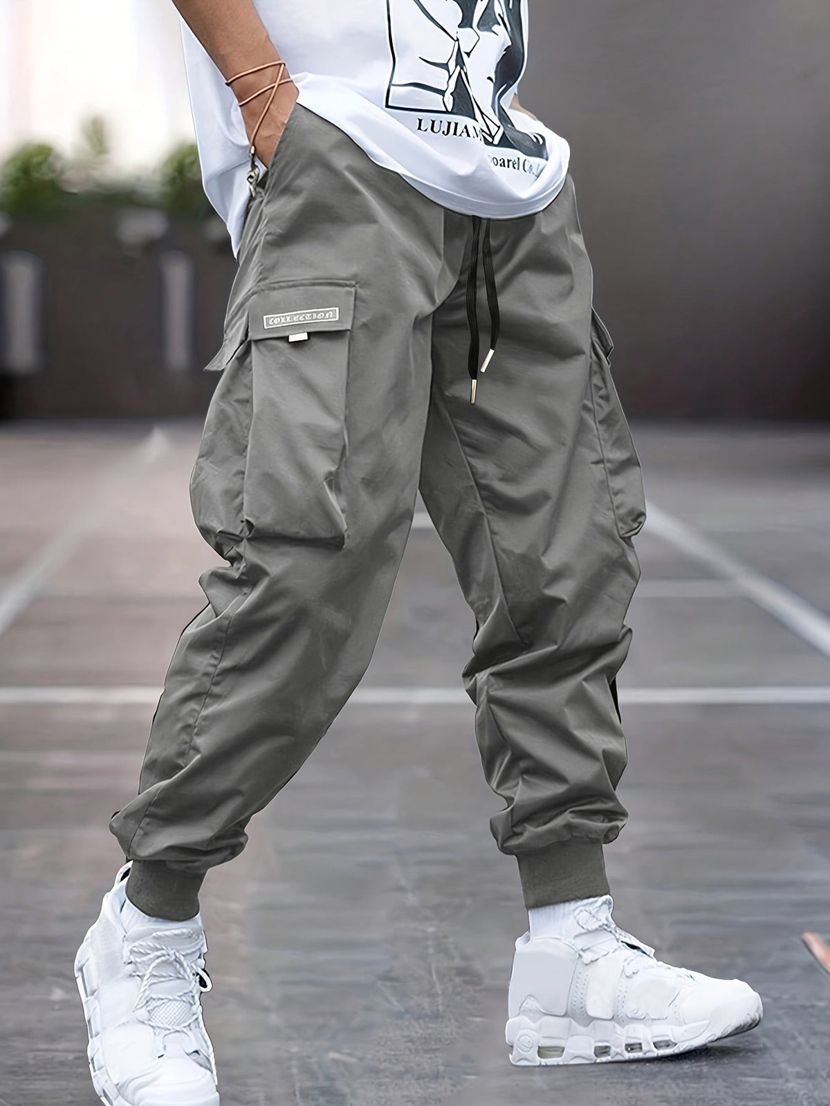 Men's Cargo Jogger Pants Cuffed Ankle Relaxed Fit Utility Style Everyday