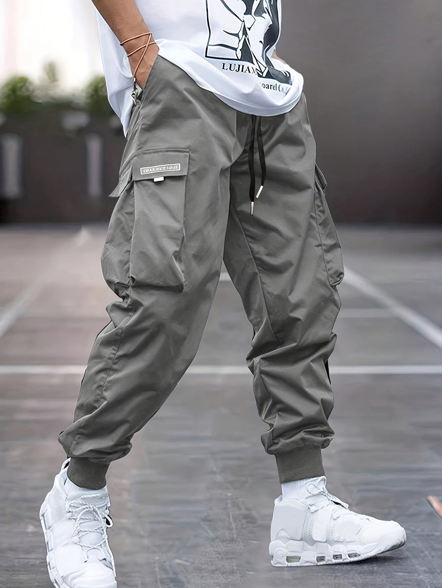 Men's Cargo Jogger Pants Cuffed Ankle Relaxed Fit Utility Style Everyday