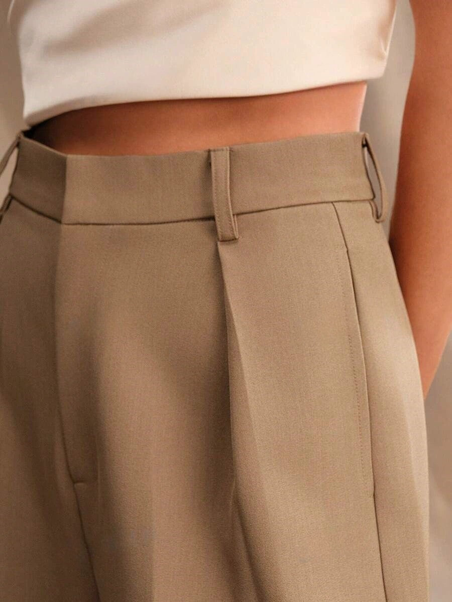 Women's Tailored High Waist Wide Leg Trousers Chic Elegant Office Casual