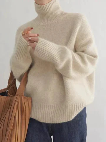 Women's Oversized Turtleneck Sweater Relaxed Fit Long Sleeve Cosy Casual Wear