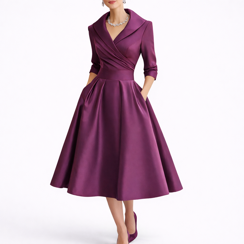 Women's Midi Dress Elegant Fitted Sleeveless V-Neck Occasion Chic