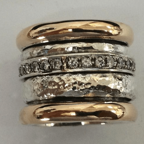 Women's Vintage Thick Gold Ring Layered Design Statement Accessory