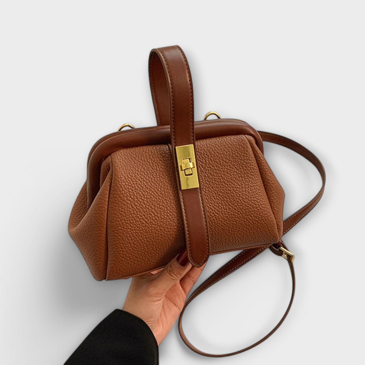 Women's Mini Crossbody Bag Turn Lock Top Handle Stylish Everyday Accessory