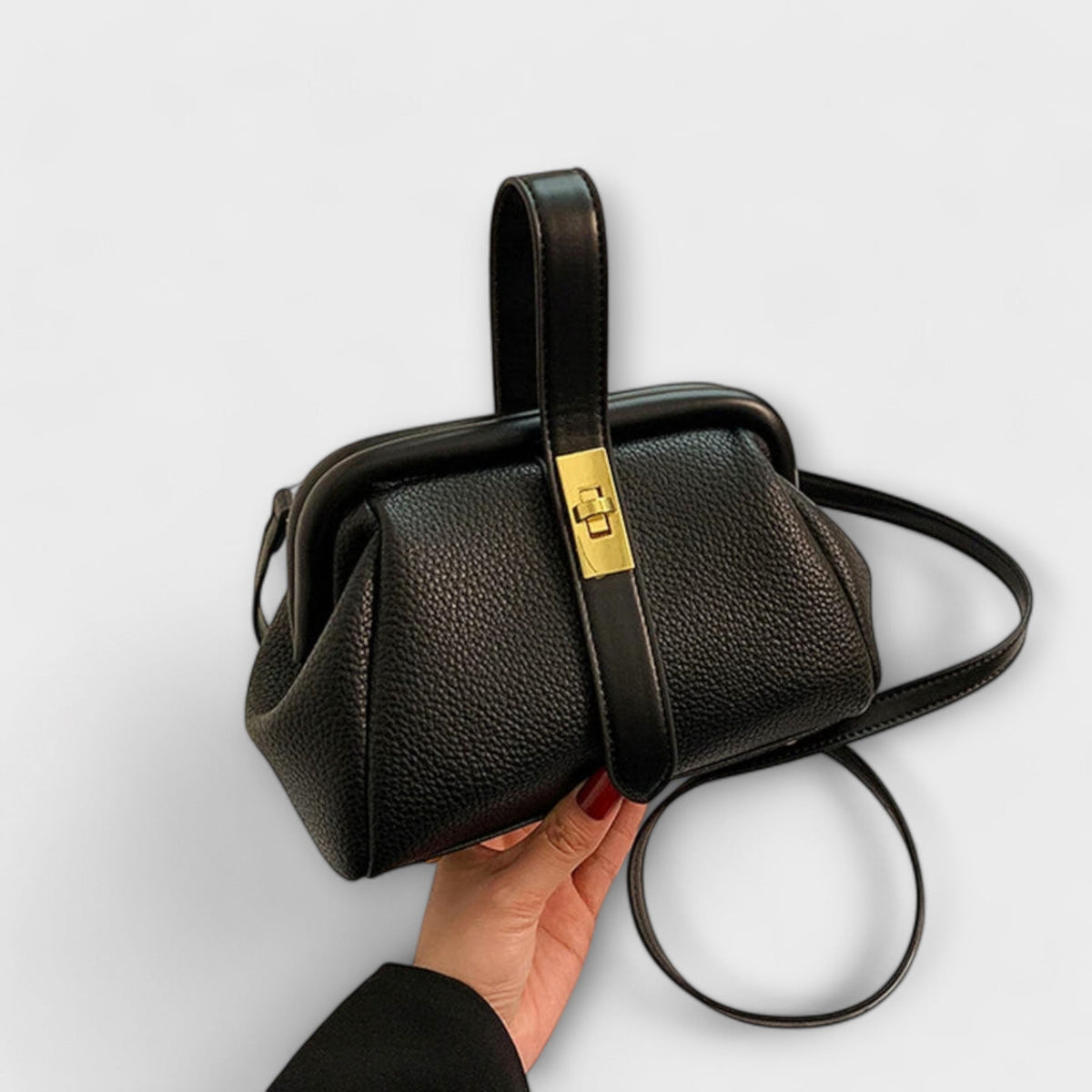Women's Mini Crossbody Bag Turn Lock Top Handle Stylish Everyday Accessory