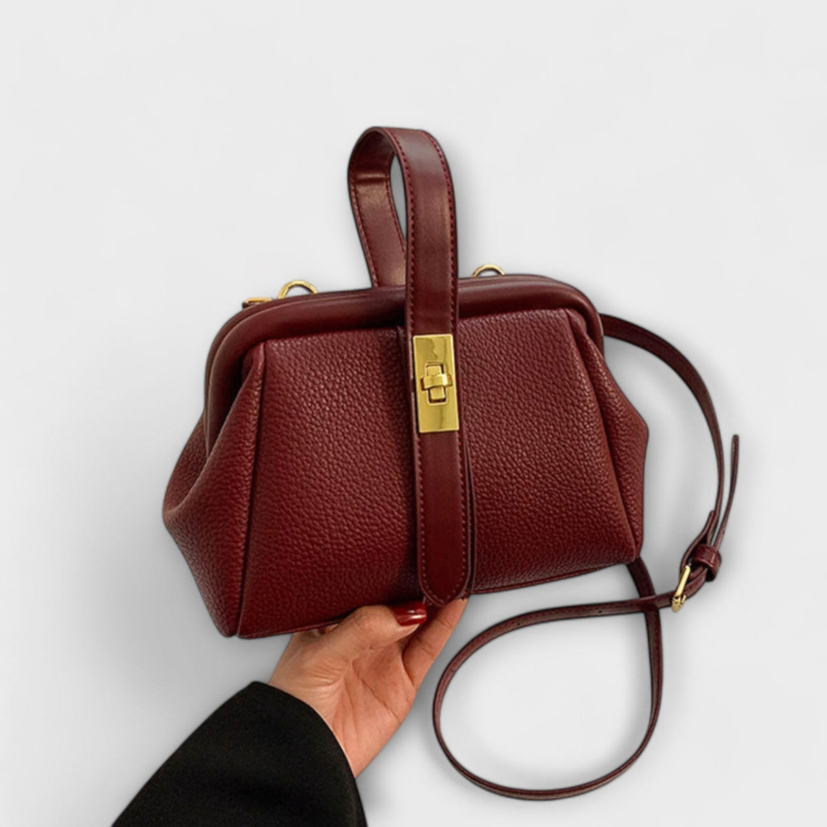 Women's Mini Crossbody Bag Turn Lock Top Handle Stylish Everyday Accessory