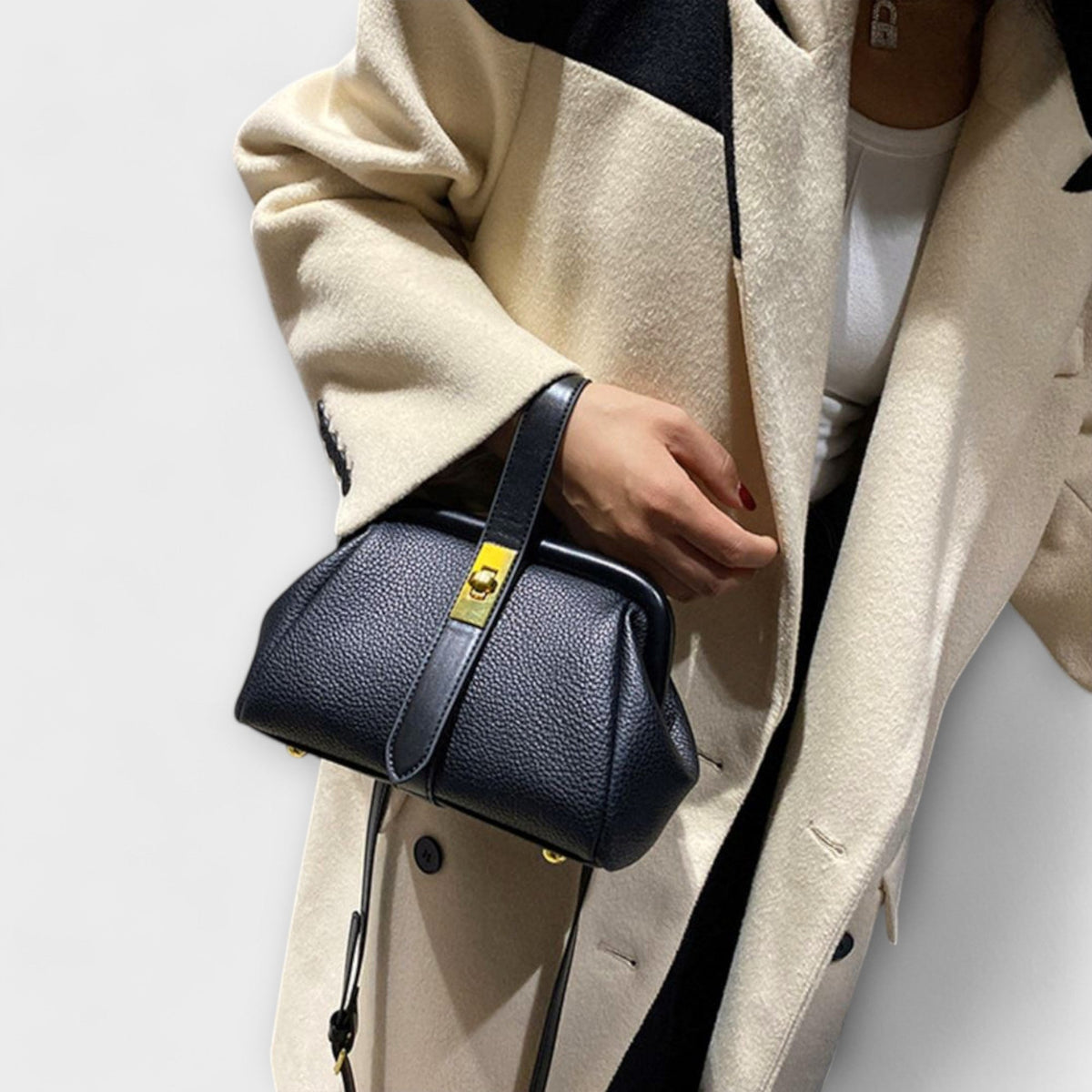 Women's Mini Crossbody Bag Turn Lock Top Handle Stylish Everyday Accessory