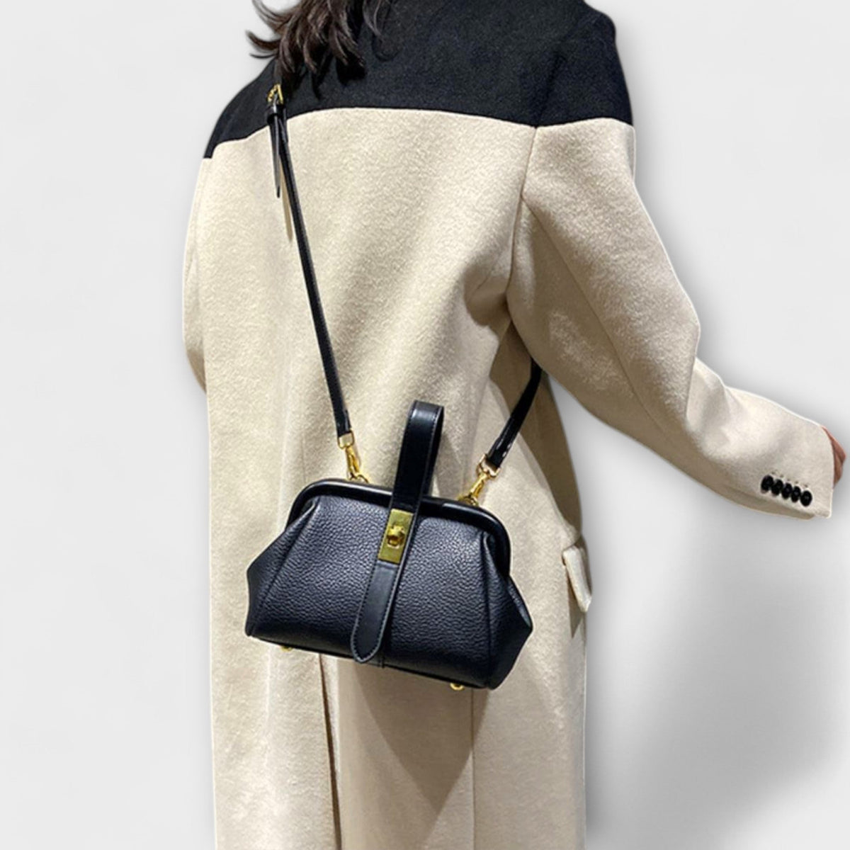 Women's Mini Crossbody Bag Turn Lock Top Handle Stylish Everyday Accessory