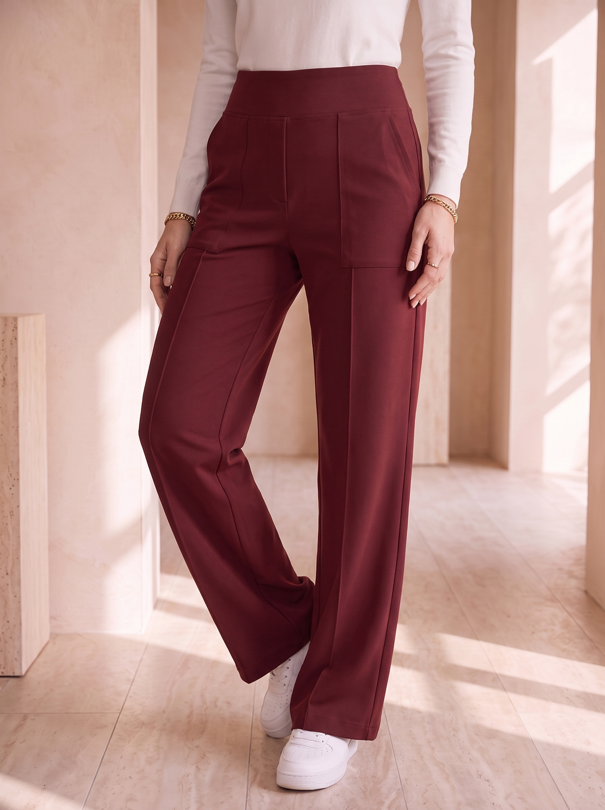 Women's Relaxed Fit Stretch Trousers Casual Everyday Versatile Comfort