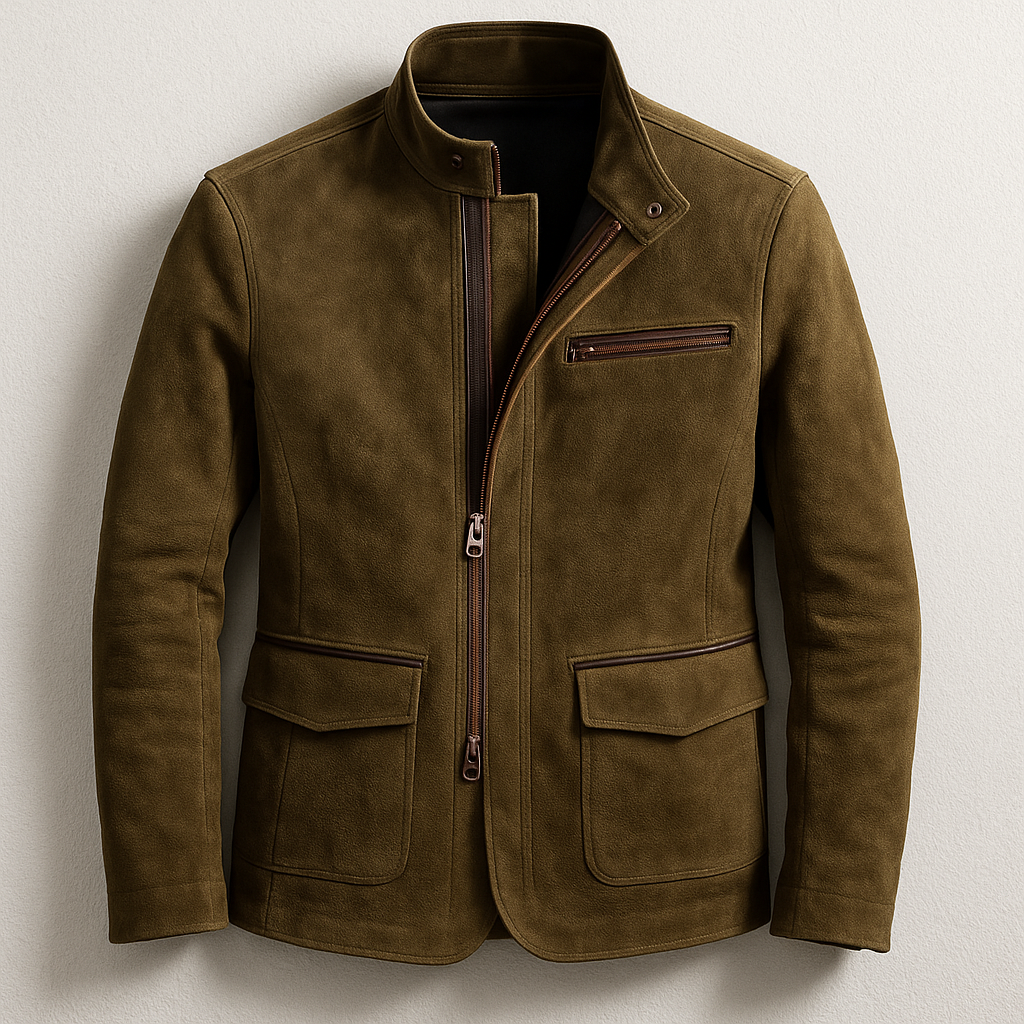 Men's Elegant Jacket Tailored Fit Long Sleeve Button Closure Smart-Casual