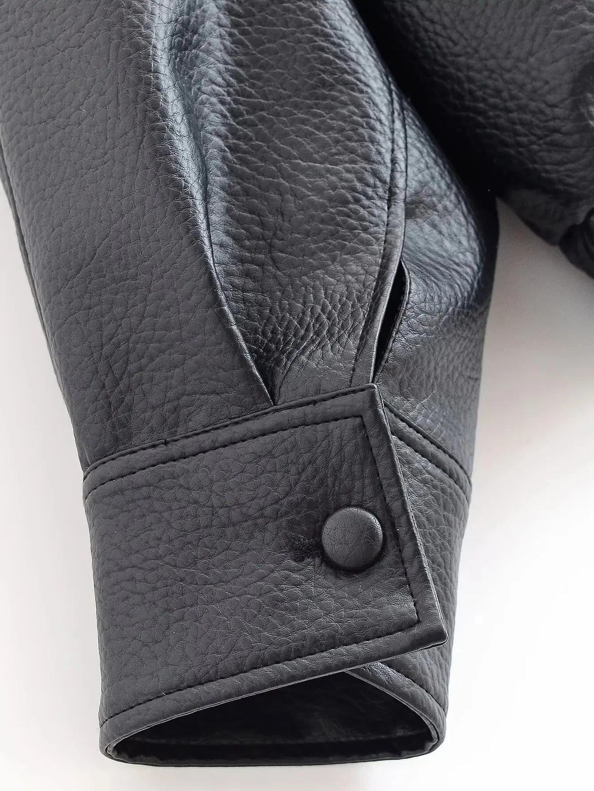 Women's High Neck Faux Leather Jacket Fitted Zip Closure Stylish Everyday Wear