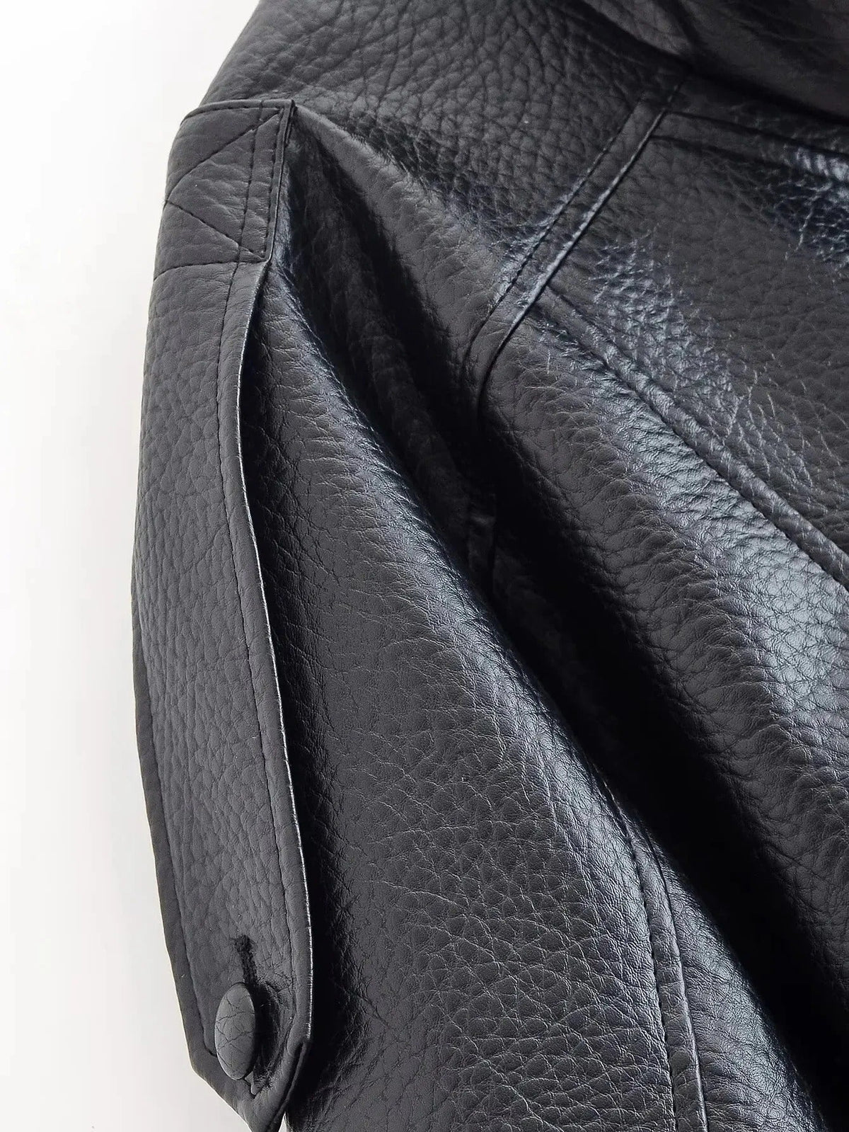 Women's High Neck Faux Leather Jacket Fitted Zip Closure Stylish Everyday Wear