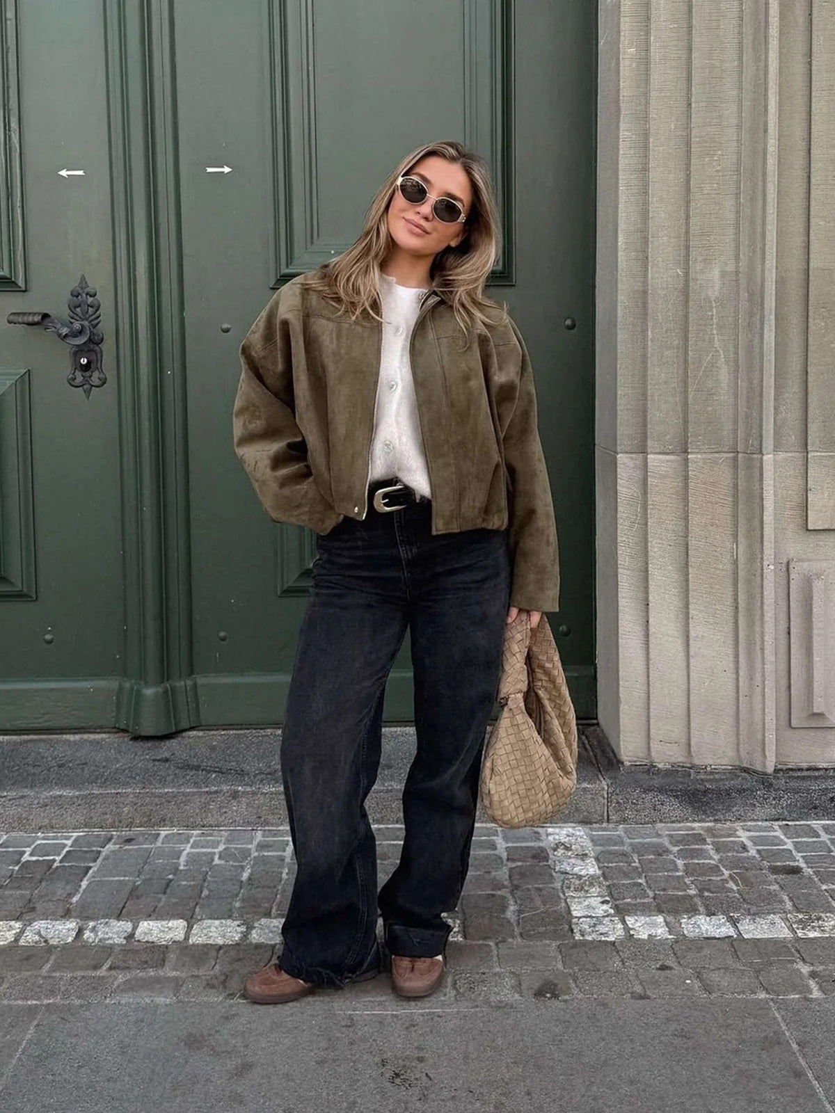 Women's Bomber Jacket Collared Design Relaxed Fit Casual Everyday Wear
