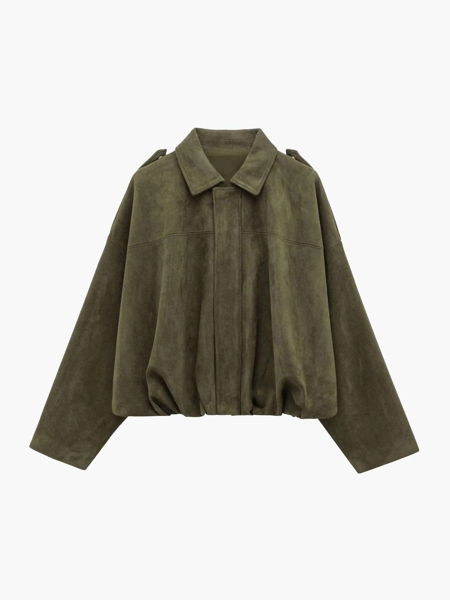 Women's Bomber Jacket Collared Design Relaxed Fit Casual Everyday Wear