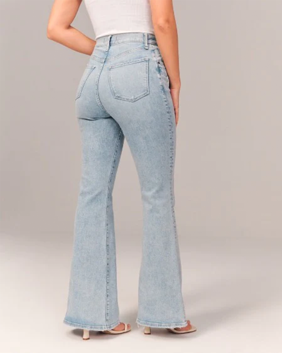 Women's High-Waisted Flare Jeans Relaxed Fit Classic Styling Everyday Casual
