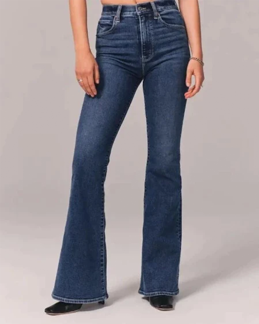 Women's High-Waisted Flare Jeans Relaxed Fit Classic Styling Everyday Casual