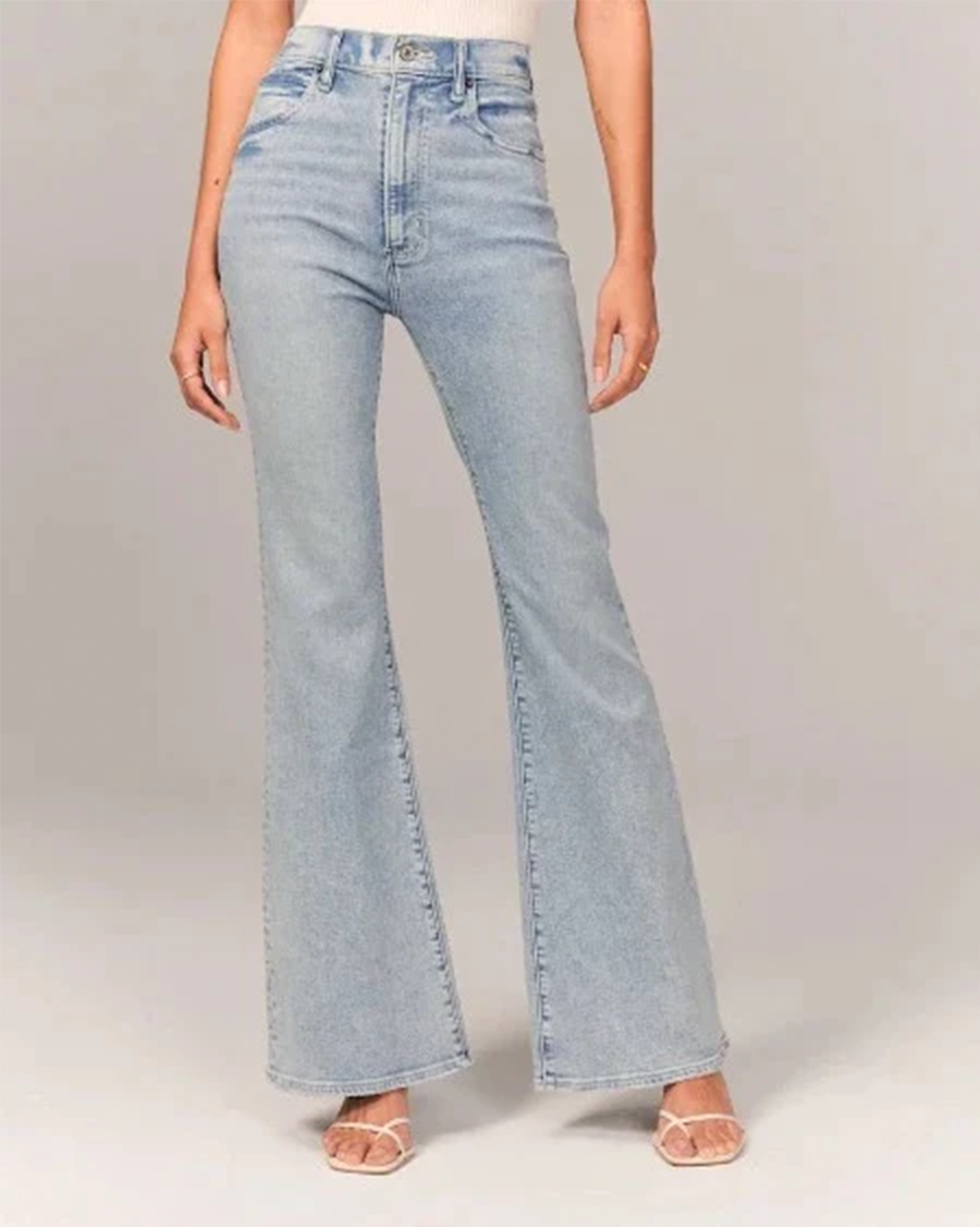 Women's High-Waisted Flare Jeans Relaxed Fit Classic Styling Everyday Casual