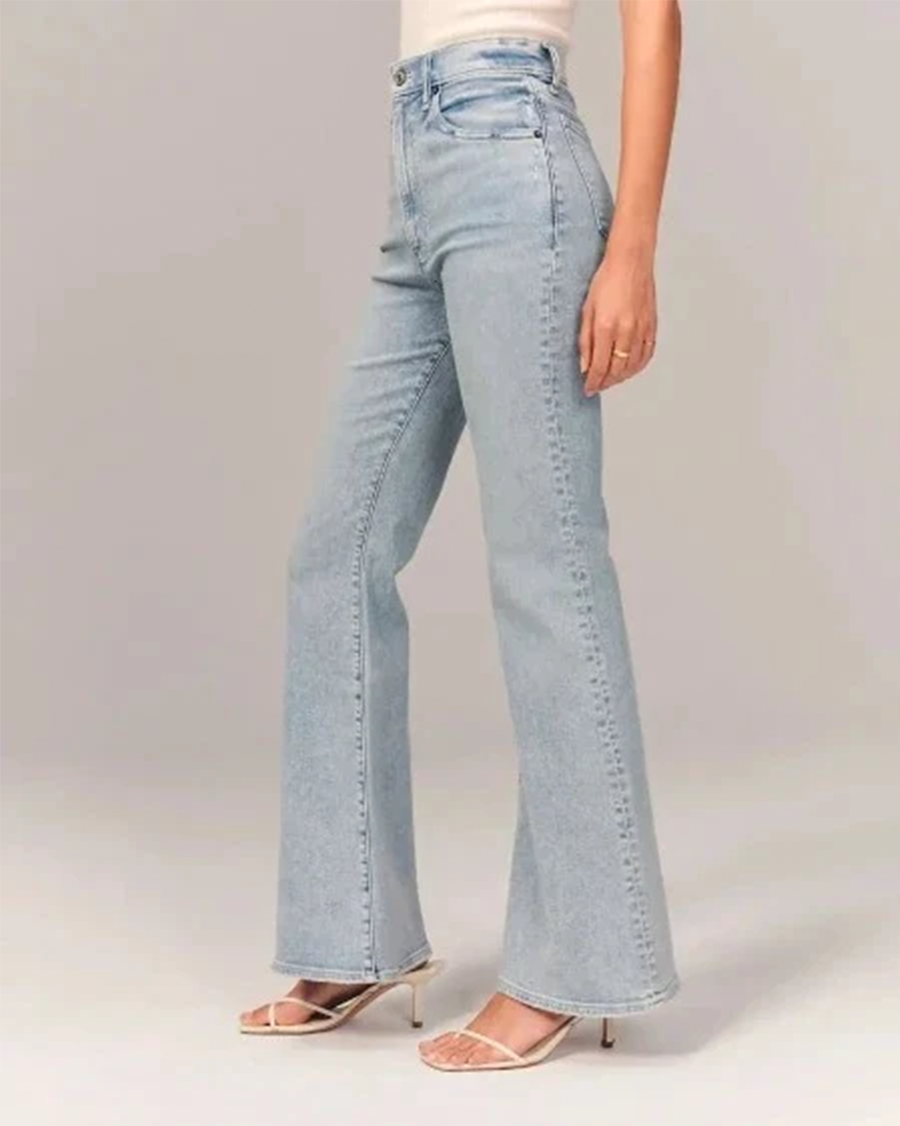 Women's High-Waisted Flare Jeans Relaxed Fit Classic Styling Everyday Casual