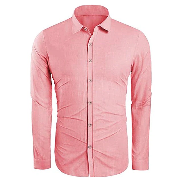 Men's Casual Long-Sleeve Shirt Point Collar Relaxed Fit Everyday Style