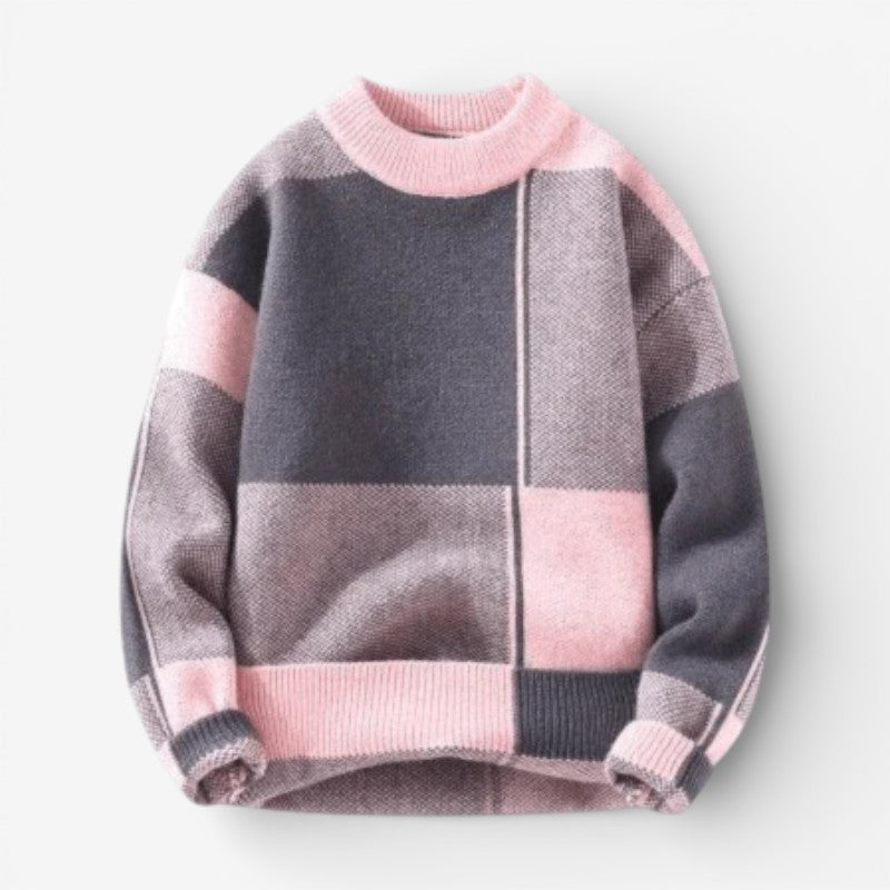 Men's Loose Fit Sweater Long Sleeve Round Neck Relaxed Style Everyday Wear