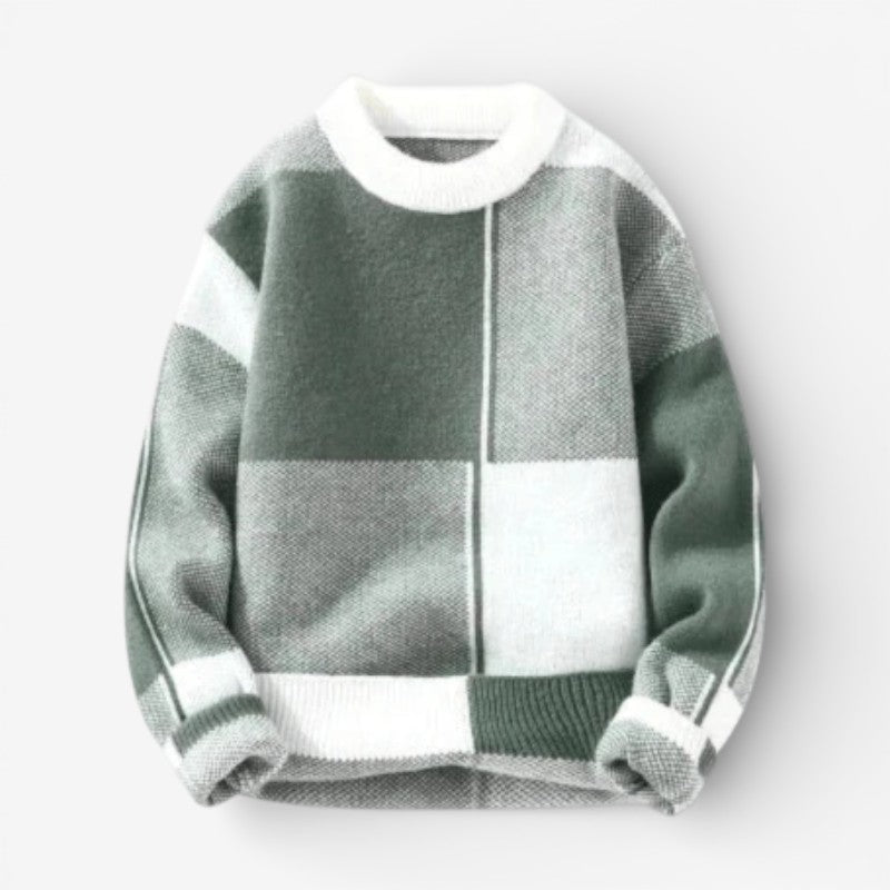 Men's Loose Fit Sweater Long Sleeve Round Neck Relaxed Style Everyday Wear