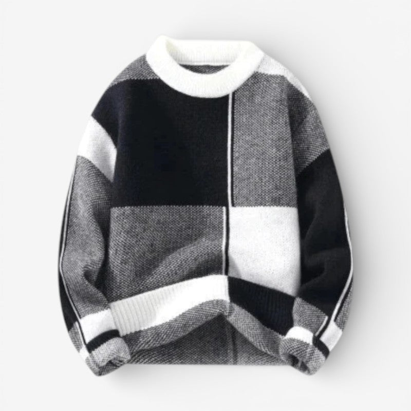 Men's Loose Fit Sweater Long Sleeve Round Neck Relaxed Style Everyday Wear