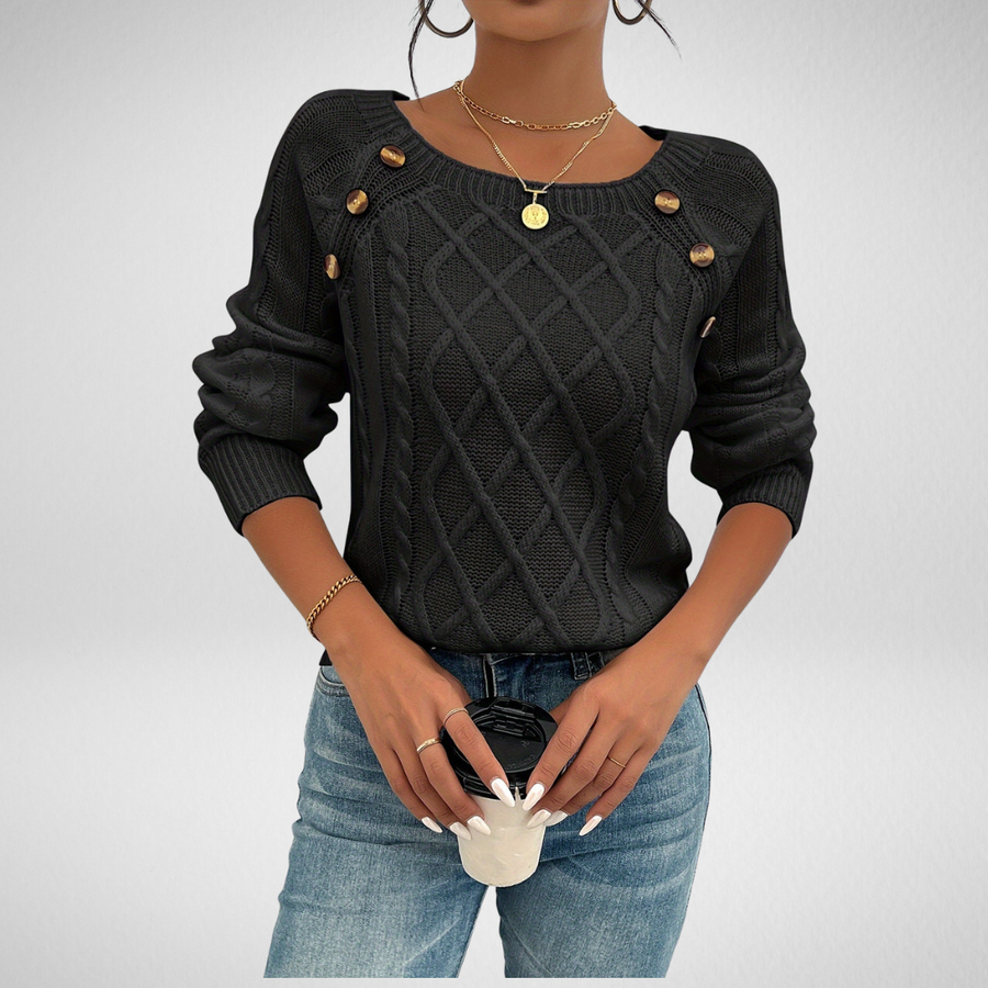 Women's Cable Knit Pullover Sweater Long Sleeve Crew Neck Cosy Casual Everyday
