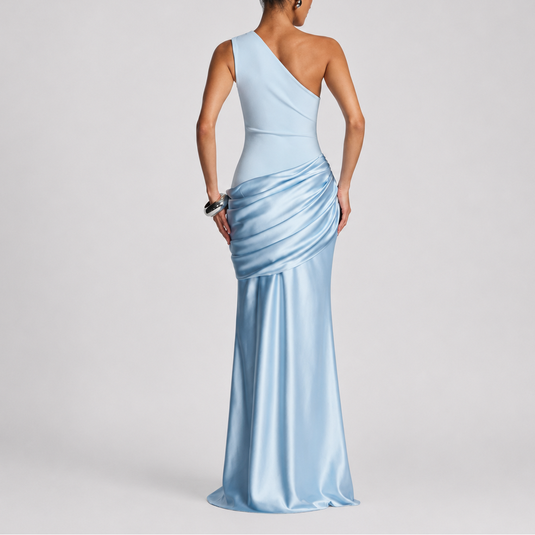 Women's Chic One Shoulder Maxi Dress Elegant Evening Party Look