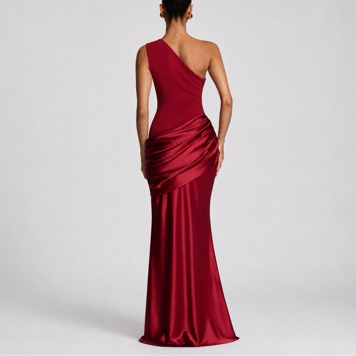 Women's Chic One Shoulder Maxi Dress Elegant Evening Party Look
